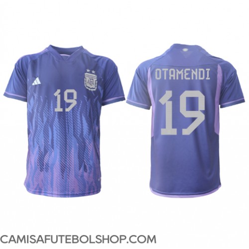 Camisa de time de futebol Argentina Nicolas Otamendi #19 Replicas 2º Equipamento Mundo 2022 Manga Curta